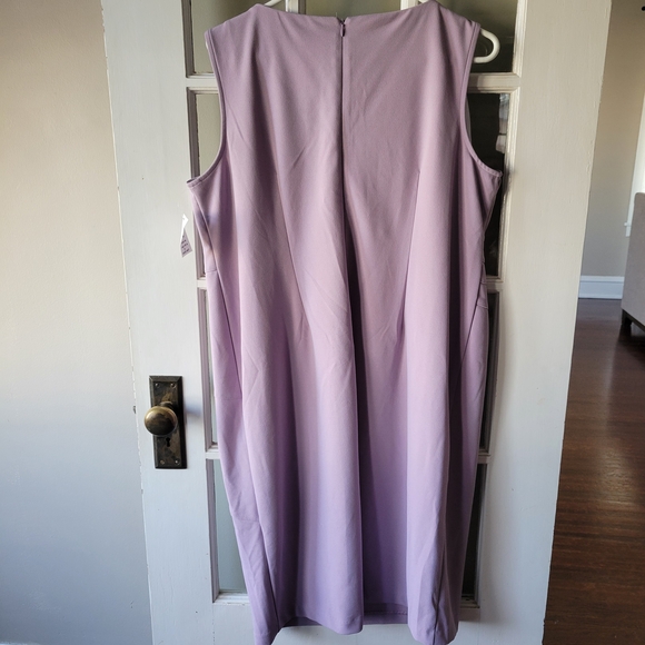 Maya Brooke Beaded V-Neck Dress with Sheer Sleeve Jacket Lilac Size 16W NWT - Picture 14 of 17